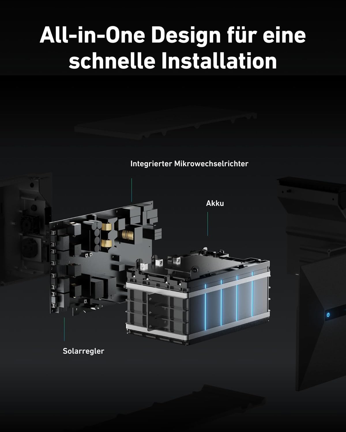 Anker SOLIX Solarbank 2 Pro, 2400W All-in-One Balkonkrachtcentrale met opslag, 4 MPPT voor maximaal 8 zonnepanelen